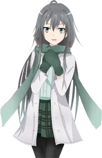 😊 gadis anime, karakter, musim dingin, syal, sarung tangan, mantel telegram sticker