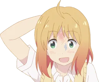 😰 Anime, Garota, Desenho animado, Corar, Envergonhado/a, Fofo/a telegram sticker
