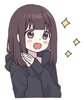 🤩 anime, girl, cute, kawaii, sparkle, happy, manga telegram sticker