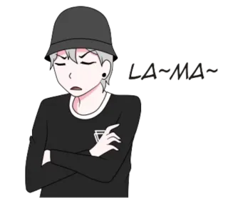😪 LA~MA~ Anime, Estilo coreano, Arte digital, Desenho animado, Emo, Menino telegram sticker