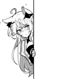 👀 Anime, Personaje, Asomando, Lindo, Ilustración telegram sticker