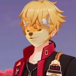 🍁 Thoma Genshin Impact 托马, 原神, Doge, 狗, 动漫人物, 游戏, 搞笑 telegram sticker