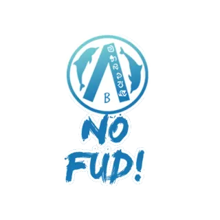 ✖️ NO FUD! Krypto, Delfin, Kein FUD, Logo, Aufkleber telegram sticker