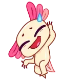 😅 axolotl, schattig, dier, sticker telegram sticker