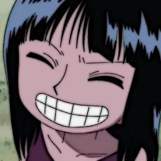 📜 Nico Robin One Piece 动漫, 海贼王, 妮可·罗宾, 微笑, 卡通, 漫画 telegram sticker