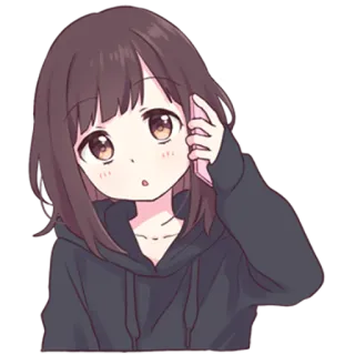 📱 Anime, Sticker, Fille, Mignon, Parler, Téléphone telegram sticker