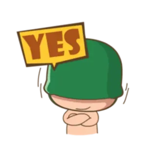👌 YES soldier, helmet, military, yes, affirmative whatsapp sticker