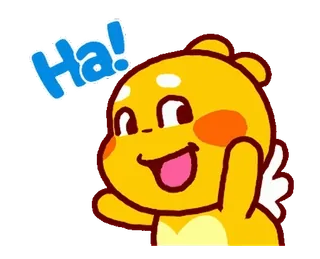 😅 Ha! милый, желтый, мультфильм, счастливый, веселый telegram sticker