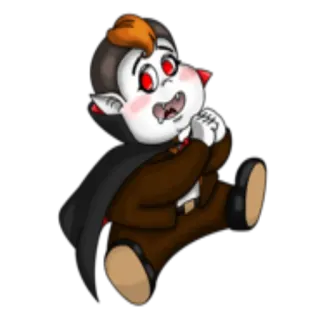 🤤 ma cà rồng, hoạt hình, quái vật, halloween, dễ thương, nhân vật telegram sticker