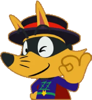 👌 cartoon, character, ok sign, mascot, hat, mask, gesture whatsapp sticker