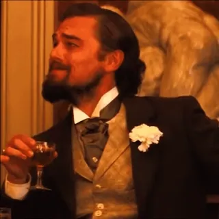 😂 Leonardo DiCaprio, Meme, Boire, Cocktail, Élégant, Tenue de soirée telegram sticker