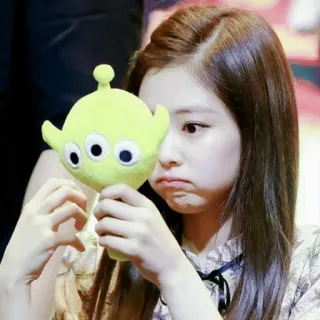 😐 pessoa, mulher, brinquedo, alienígena, Blackpink whatsapp sticker