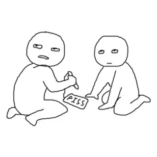🤨 PISS Hoạt hình, Vẽ, Tối giản, Hình que, Thô, Văn bản telegram sticker