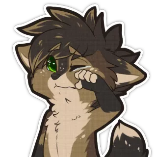 😢 兽人, 动物, 拟人, 哭泣, 悲伤, 情感, 角色, 卡通 whatsapp sticker