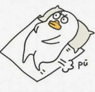 🐣 pū เป็ด, การ์ตูน, นอนหลับ, โกรธ telegram sticker