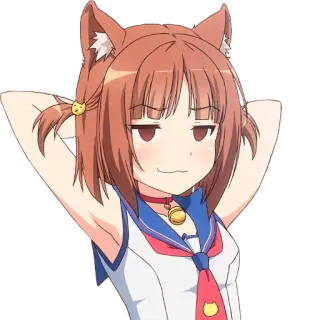 😏 อนิเมะ, สาวหูแมว, มังงะ, เยาะเย้ย, คาวาอิ telegram sticker
