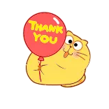 🙏 THANK YOU cat, balloon, thank you, cute, cartoon telegram sticker