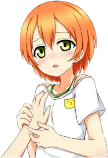 🧡 Anime, Fille, Mignon, Cheveux orange, Rougeurs telegram sticker