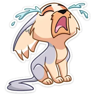 😭 llorando, triste, lagrimoso, emocional, angustia, dibujos animados, perro, lindo telegram sticker