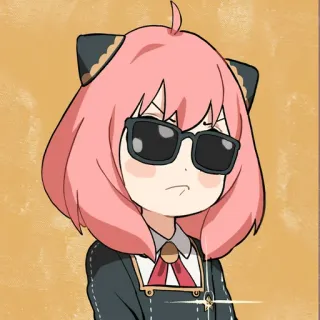 😎 Anya Forger Spy x Family Anime, Spy x Family, Anya Forger, Cool, Sonnenbrille, Charakter, Cartoon telegram sticker