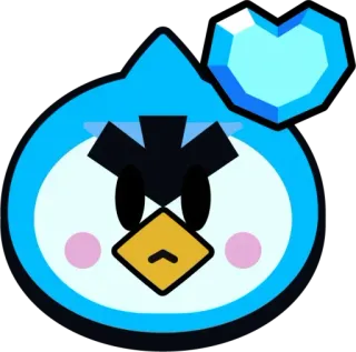 💙 adesivo, cartone animato, uccello, blu, personaggio, icona whatsapp sticker