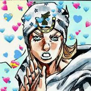 ❤️ Johnny Joestar JoJo's Bizarre Adventure อนิเมะ, หัวใจ, จอนนี่ โจสตาร์, โจโจ้, มังงะ telegram sticker