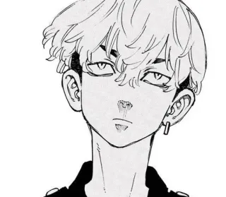 🎭 Anime, Manga, Personaje, Retrato, Ilustración, Dibujo whatsapp sticker