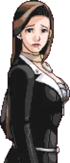 🙁 woman, pixel art, serious, character, female telegram sticker