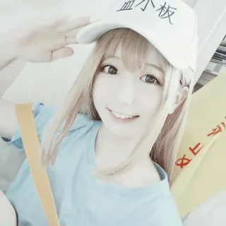 🥕 血小板 Cosplay, Cells at Work, Bloedplaatje, Anime, Manga telegram sticker