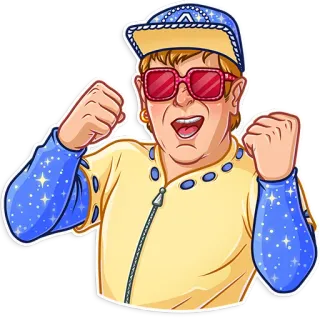 🥳 漫画, 男, サングラス, キャップ, ポートレート telegram sticker