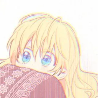 🌨️ fille, animé, mignon, blonde, yeux whatsapp sticker