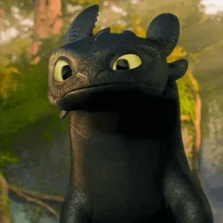📍 Toothless How to Train Your Dragon Drache, Cartoon, Schwarzer Drache, Tier, Nachtschatten, Film telegram sticker