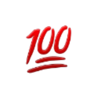 💯 100, emoji, perfeito, pontuação, vermelho telegram sticker