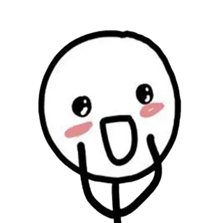 😱 stick figure, happy, cute, emoji, face telegram sticker