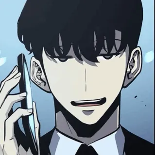 🕳 Sung Jin-Woo Solo Leveling アニメ, マンガ, 俺だけレベルアップ, ソン・ジンウ, キャラクター, スマホ whatsapp sticker