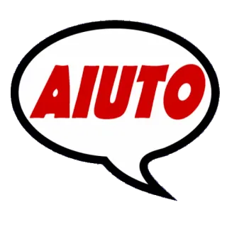 🆘 AIUTO aiuto, italiano, fumetto, emergenza telegram sticker