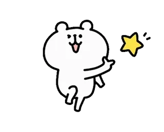 💨 oso, dibujos animados, lindo, estrella, ilustración, animado telegram sticker