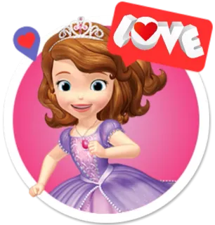 ❤ Sofia Sofia the First LOVE princesse, animé, dessin animé, amour, fille, couronne telegram sticker