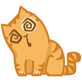 😵‍💫 кот, мультфильм, стикер, животное, питомец, смешной, головокружение telegram sticker