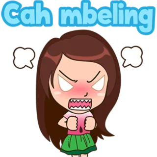 😤 Cah mbeling Desenho animado, Com raiva, Frustrada, Garota, Cah mbeling telegram sticker