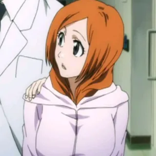 😧 Orihime Inoue Bleach anime, girl, orange hair, character telegram sticker