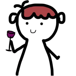 🍷 만화, 캐릭터, 와인, 유리잔, 막대기 인간, 음료 telegram sticker