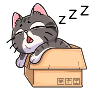 😴 ZZZ kucing, tidur, zzz, kotak, lucu, hewan, stiker whatsapp sticker