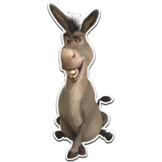 🙃 Donkey Shrek Cartoon, Esel, Dreamworks, Film, Tier whatsapp sticker
