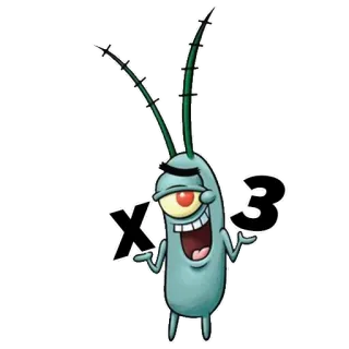 🤷‍♂️ Plankton SpongeBob SquarePants x3 планктон, Спанч Боб, мультфильм, x3, эмодзи telegram sticker