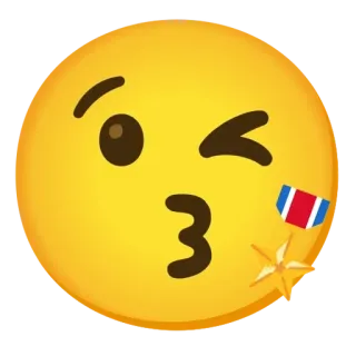 😘 อิโมจิ, จูบ, เหรียญ, ขยิบตา, หน้า whatsapp sticker