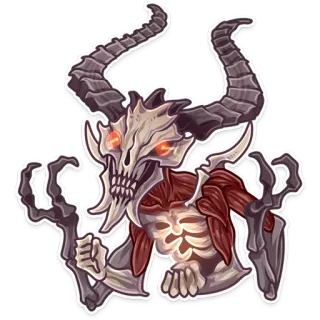 😠 demone, horror, mostro, teschio, creatura telegram sticker