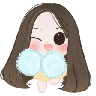 🧁 cartoon, girl, anime, cute, happy, winking telegram sticker