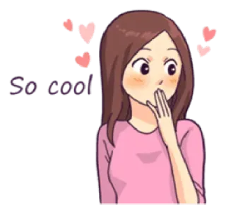 🙊 Kiss me! cartoon, woman, hearts, kiss telegram sticker