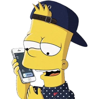 🤳 Bart Simpson The Simpsons Bart Simpson, Os Simpsons, Desenho animado, Telefone, Série animada, Personagem, Engraçado, Humor telegram sticker